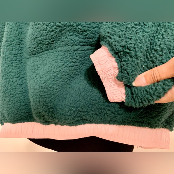 Sherpa oversized hoodie jacket frostbite fleece pullover 1/4 zip button up - Picture 14 of 16